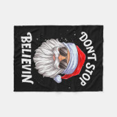 Don't Stop Believin Santa Funny Christmas Boys Kid Fleecedecke (Vorderseite (Horizontal))