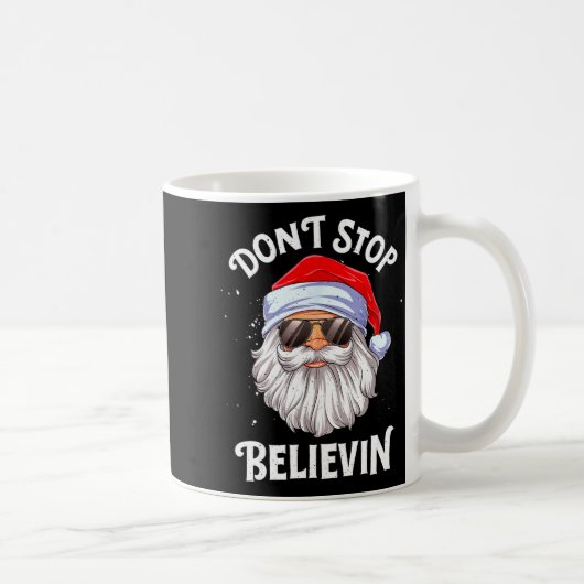 Dont Stop Believin Santa Funny Christmas Boys Kid Kaffeetasse (Rechts)