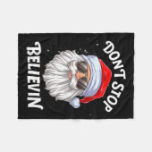 Dont Stop Believin Santa Funny Christmas Fleecedecke (Vorderseite (Horizontal))