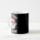 Dont Stop Believin Santa Funny Christmas Kaffeetasse (Vorderseite Links)