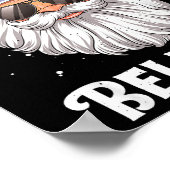 Dont Stop Believin Santa Funny Christmas Poster (Ecke)