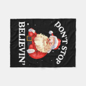 Don't Stop Believing Santa Funny Santa Claus Face  Fleecedecke (Vorderseite (Horizontal))
