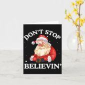Don't Stop Believing Santa Funny Santa Claus Face  Karte (Gelbe Blume)