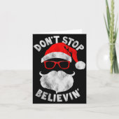 Don't Stop Believing Shades Santa Christmas Tee Lo Karte (Vorderseite)