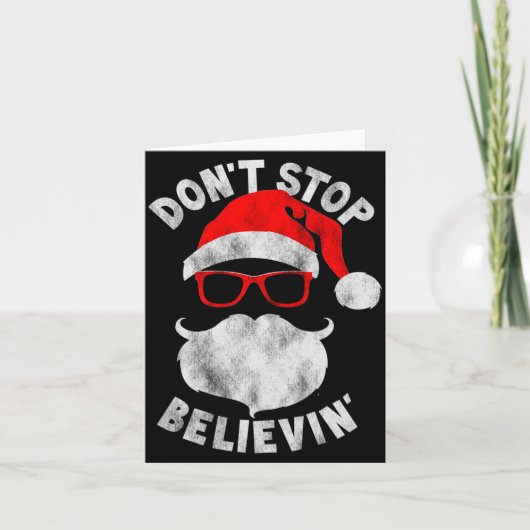 Don't Stop Believing Shades Santa Christmas Tee Lo Karte (Vorderseite)