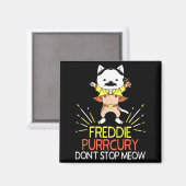 Don't Stop Meow Die Purrcury Funny Cat Music Pun G Magnet (Vorderseite/Rückseite)