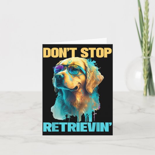 Don't Stop Retrievin - Retro Golden Retriever Dog  Karte (Vorderseite)