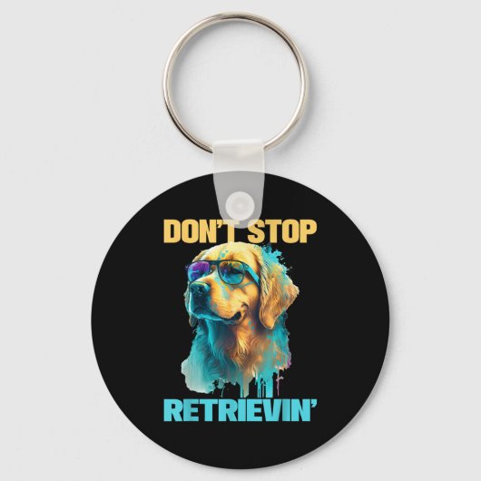 Don't Stop Retrievin - Retro Golden Retriever Dog Schlüsselanhänger (Vorderseite)