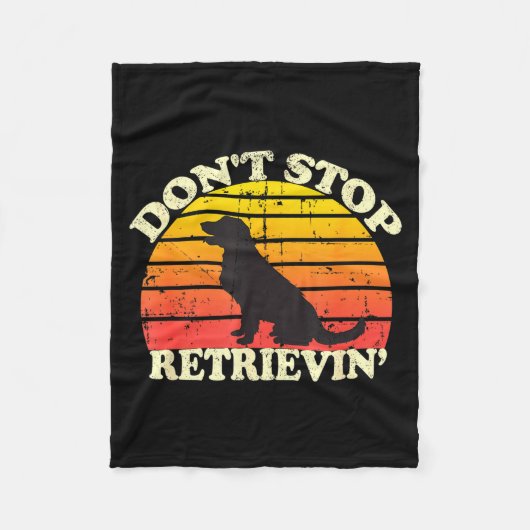 Don't Stop Retrieving Retro Golden Retriever Mom D Fleecedecke (Vorderseite)