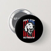 Don't Stop Retrieving Shirt American Flag Golden R Button (Vorne & Hinten)