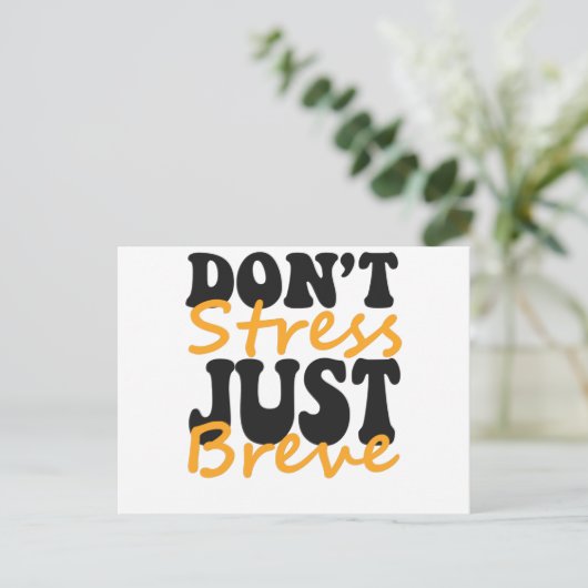 Dont Stress Just Breve Dyslexia Funny ADHD Gift Postkarte (Stehend Vorderseite)