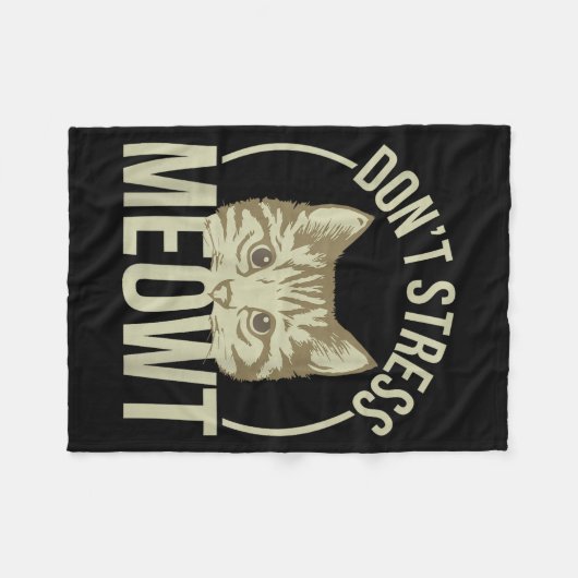 Don't Stress Meowt Fleecedecke (Vorderseite (Horizontal))