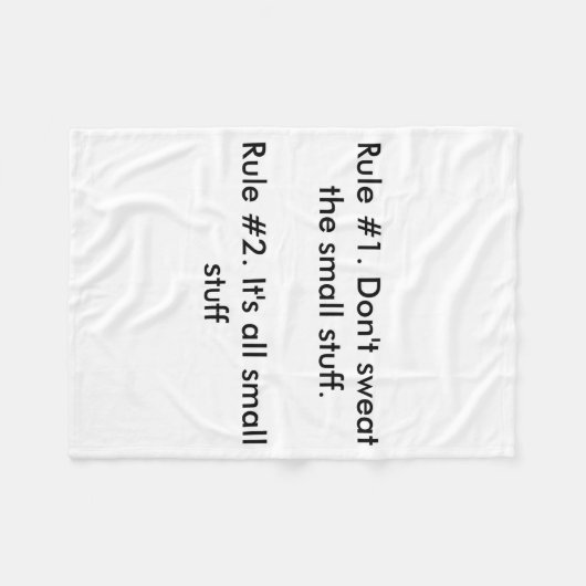 Dont Sweat The Small Stuff  Fleecedecke (Vorderseite (Horizontal))