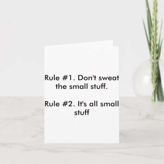 Dont Sweat The Small Stuff  Karte (Vorderseite)
