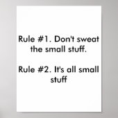 Dont Sweat The Small Stuff  Poster (Vorne)