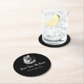 Don't Take My Drink Gothic Skeleton Black Wedding Runder Pappuntersetzer (Vor Ort)