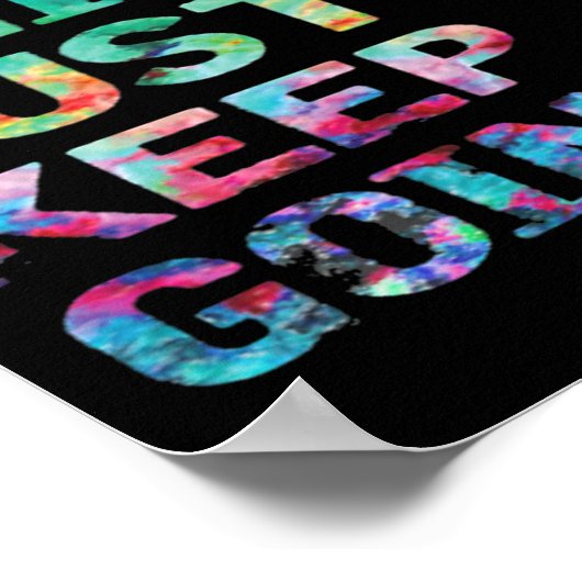 Don't Think Just Keep Going Workout Motivational  Poster (Ecke)