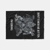 Don't Touch Me Kitten I'm Edging Wolfs Design Fleecedecke (Vorderseite (Horizontal))