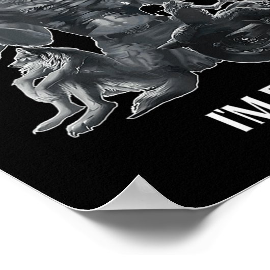 Don't Touch Me Kitten I'm Edging Wolfs Design  Poster (Ecke)