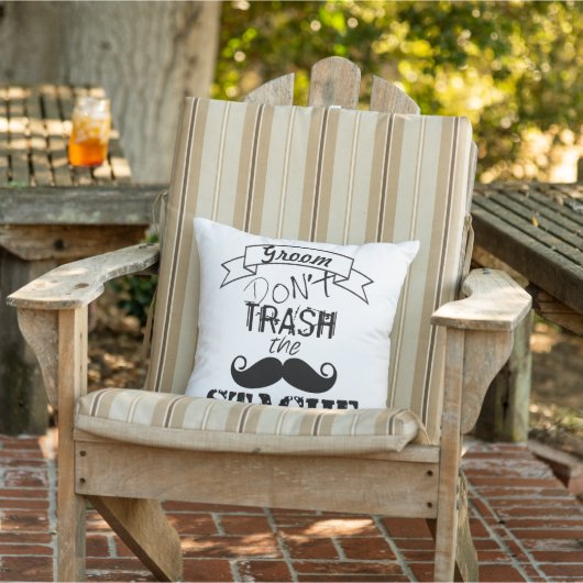 Dont Trash den Stache Mustache Retro Hipster Groom Kissen Für Draußen (Stuhl)