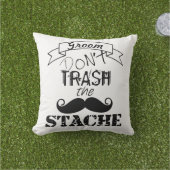 Dont Trash den Stache Mustache Retro Hipster Groom Kissen Für Draußen (Golfball-Marker)