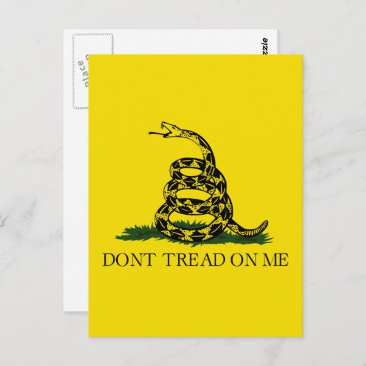 DONT TREAD AUF MIR, die Gadsdenflagge Postkarte (Vorne/Hinten)