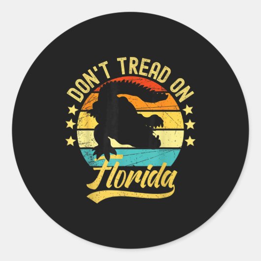 Don't Tread On Florida Alligator  Runder Aufkleber (Vorderseite)