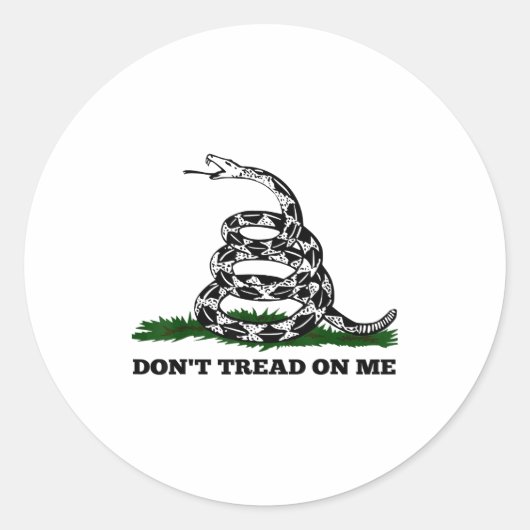 Don't Tread On Me 2nd Amendment Patriotic New Nove Runder Aufkleber (Vorderseite)