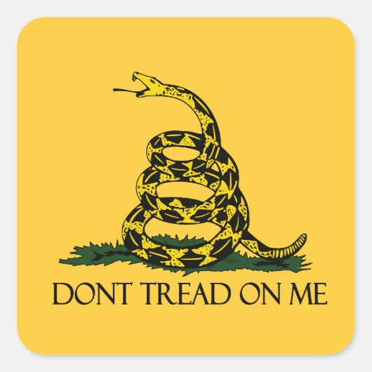 Dont Tread on Me Gadsden Flag Historisches Militär Quadratischer Aufkleber (Vorderseite)