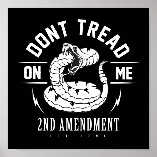 "Don't Tread on Me" Square Poster (Vorne)