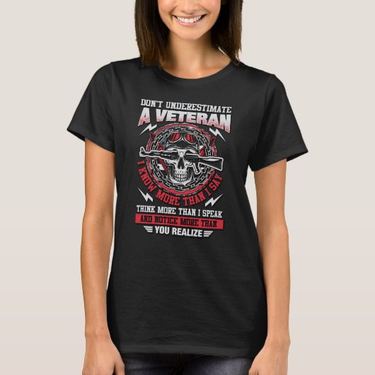 Dont Underestimate Veteran - US T-Shirt (Vorderseite)