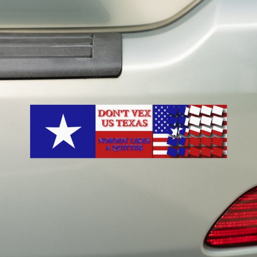 Don't Vex Us Texas - Niemand mag eine Quitter Autoaufkleber (Auf Auto)