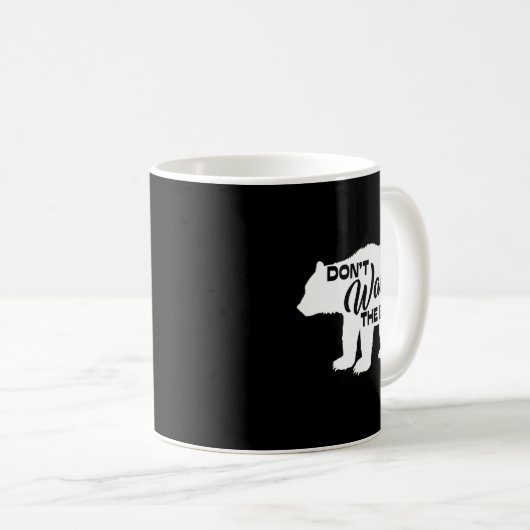Don't Wake The Bear Funny Bear Silhouette Graphic Kaffeetasse (VorderseiteRechts)