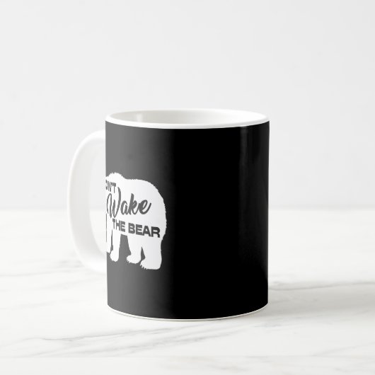Don't Wake The Bear Funny Bear Silhouette Graphic Kaffeetasse (Vorderseite Links)