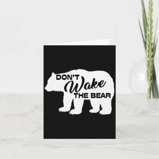 Don't Wake The Bear Funny Bear Silhouette Graphic Karte (Vorderseite)
