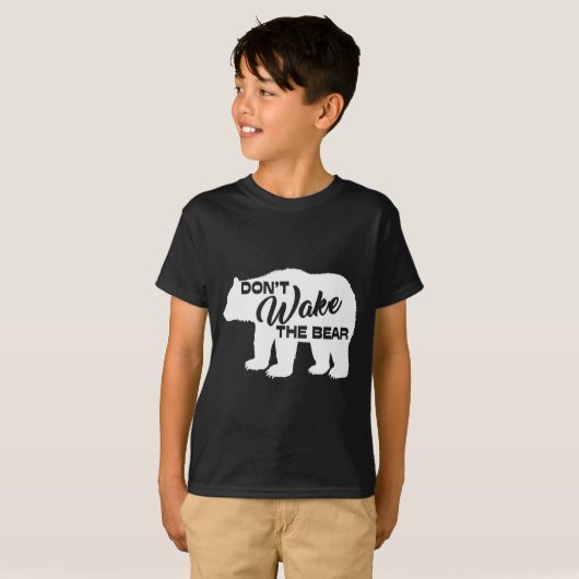Don't Wake The Bear Funny Bear Silhouette Graphic T-Shirt (Vorne ganz)