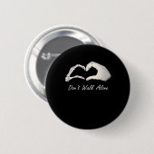 Don't Walk - White Classic - Skeleton Hands Hearts Button (Vorne & Hinten)