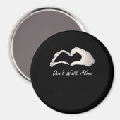 Don't Walk - White Classic - Skeleton Hands Hearts Magnet (Vorderseite/Rückseite)