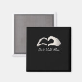 Don't Walk - White Classic - Skeleton Hands Hearts Magnet (Vorderseite/Rückseite)