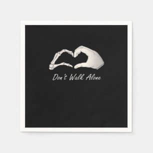 Don't Walk - White Classic - Skeleton Hands Hearts Serviette
