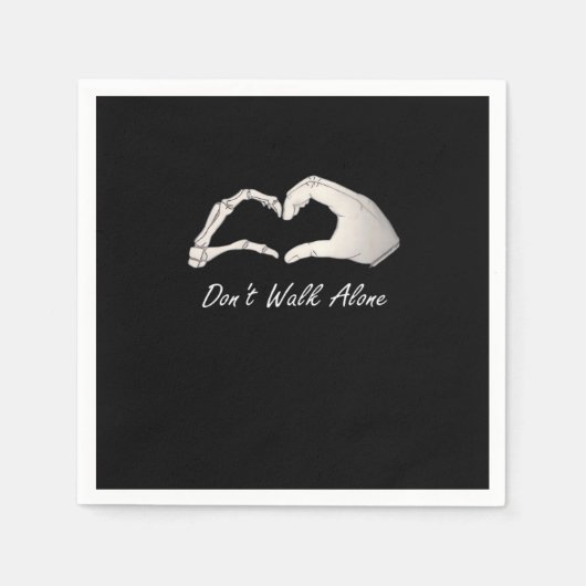 Don't Walk - White Classic - Skeleton Hands Hearts Serviette (Vorderseite)
