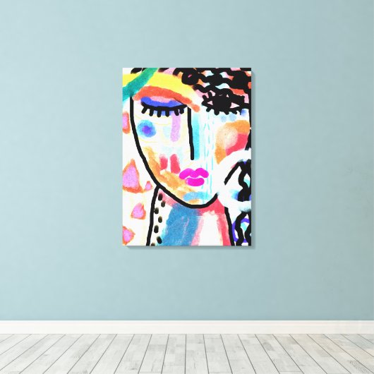 Don't Wanna Talk Abstrakt Stretched Canvas Print Leinwanddruck (Insitu (Holzboden))
