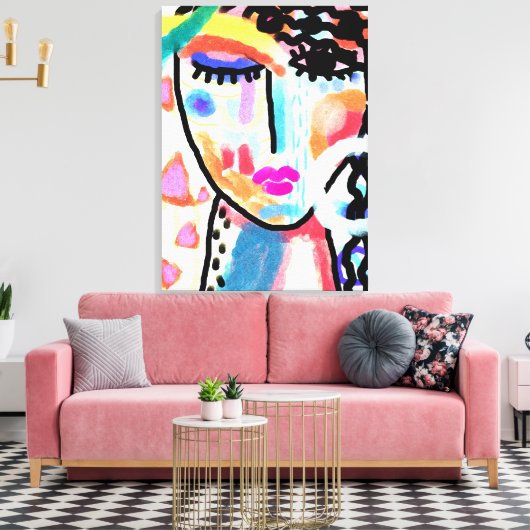 Don't Wanna Talk Abstrakt Stretched Canvas Print Leinwanddruck (Insitu (Wohnzimmer))