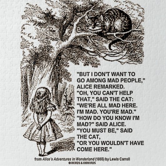 Don't Want To Go Among Mad People Alice Cheshire Puzzle