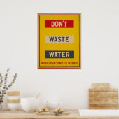 Don't Waste Water Vintage WPA Poster (Küche)