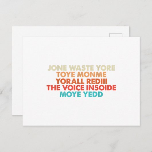 Don't Waste Your Time Postkarte (Vorne/Hinten)