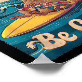 Dont Worry Be Cappy Funny Capybara Surfen Poster (Ecke)