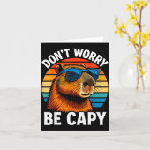 Dont Worry Be Capy Capybara Karte (Gelbe Blume)