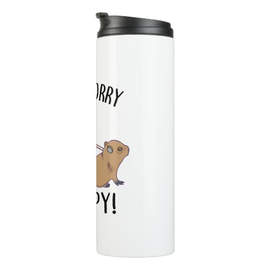 Don't Worry, Be Capy. Capybara Orange Unbothered Thermosbecher (Nach rechts gedreht)