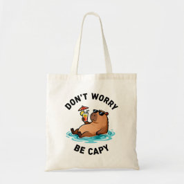 Don't Worry Be Capy Funny Capybara Pun Tragetasche